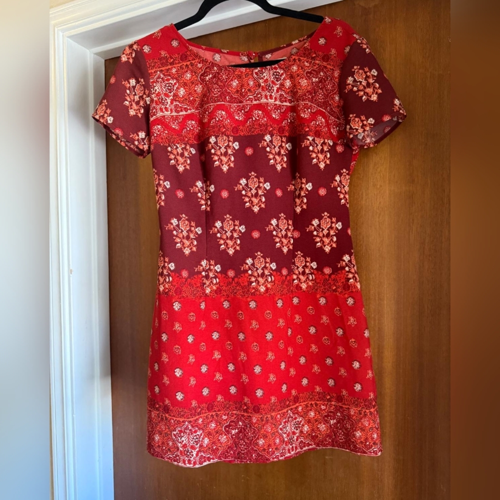 Hollister Red and White Fitted Mini Dress